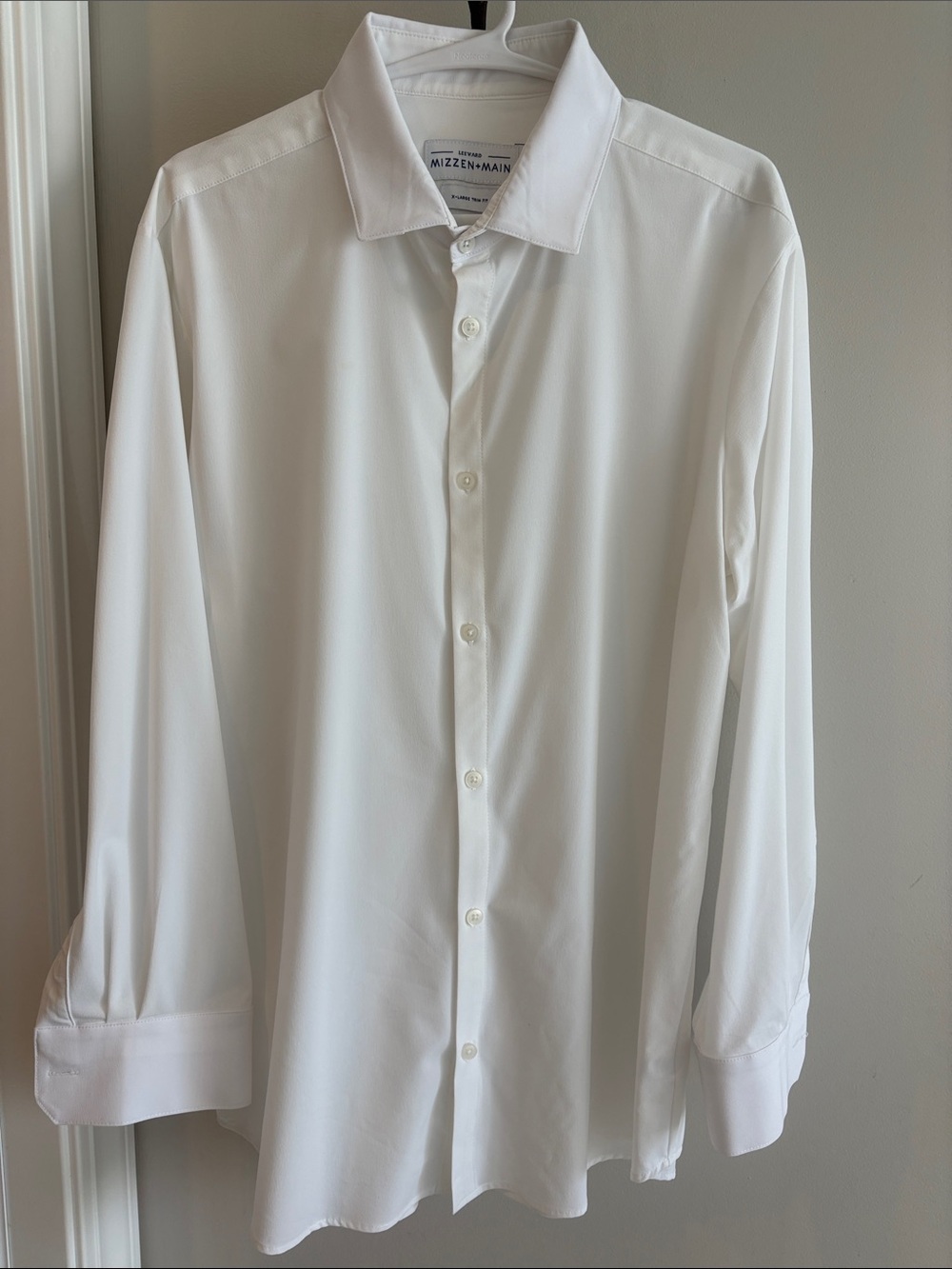 Mizzen + Main Leeward Performance Dress Shirt White X-Large Trim Fit XL